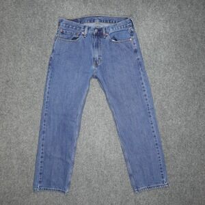 Levis 505 Jeans Men 32x29 Blue Regular Straight Medium Wash Denim Tag 34x30